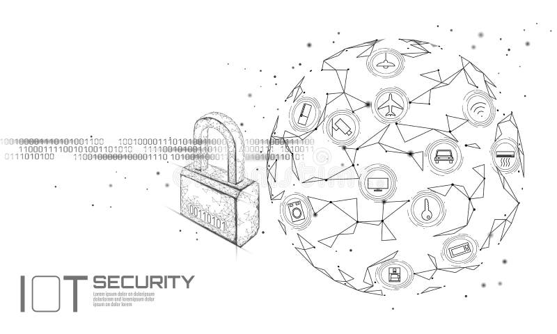 Concepto cibernético del candado de la seguridad de IOT Internet personal de la seguridad de los datos del ataque cibernético cas libre illustration Concepto cibernético del candado de la seguridad de IOT Internet personal de la seguridad de los datos del ataque cibernético cas libre illustration