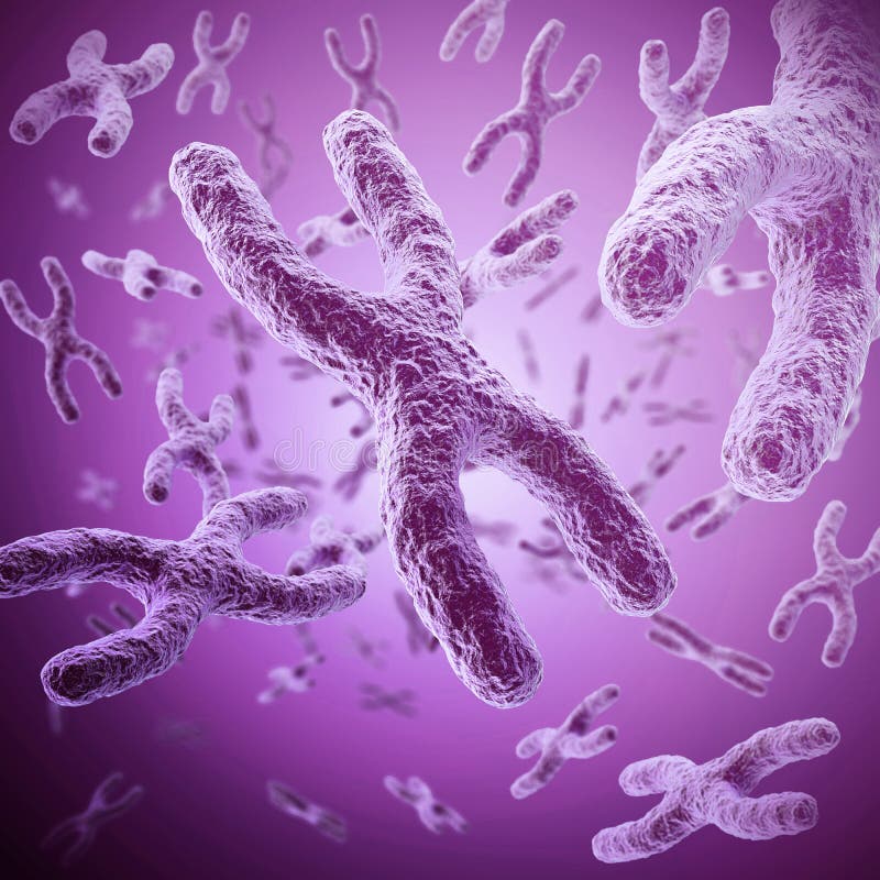 Concepto científico del cromosoma X, símbolo médico para la terapia génica con la profundidad del efecto de campo ilustración 3D foto de archivo libre de regalías Concepto científico del cromosoma X, símbolo médico para la terapia génica con la profundidad del efecto de campo ilustración 3D foto de archivo libre de regalías