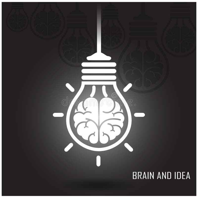 Concepto creativo de la idea del cerebro en fondo oscuro