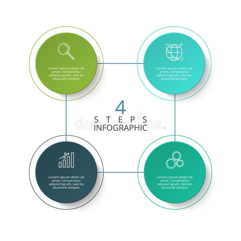 Concepto creativo para infographic con 4 pasos, opciones, porciones o procesos Visualizaci?n de los datos de negocio libre illustration Concepto creativo para infographic con 4 pasos, opciones, porciones o procesos Visualizaci?n de los datos de negocio libre illustration