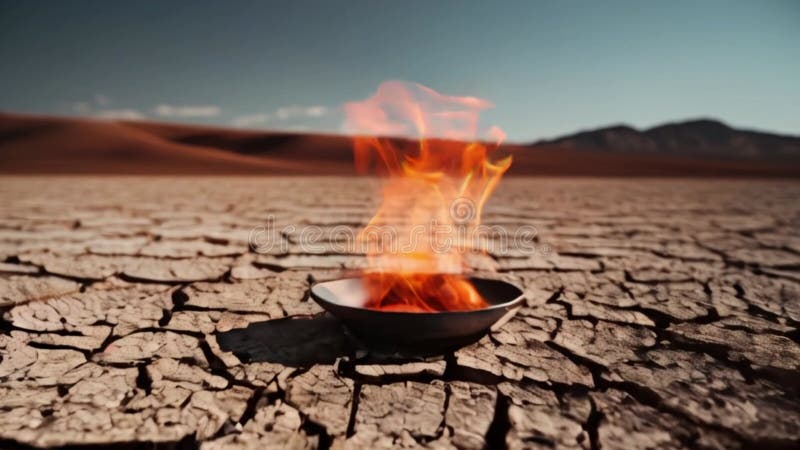 Concepto de calentamiento atmosférico. Seco de alta temperatura craqueado ilustración del vector