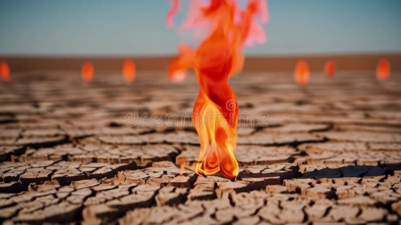 Concepto de calentamiento atmosférico. Seco de alta temperatura craqueado libre illustration