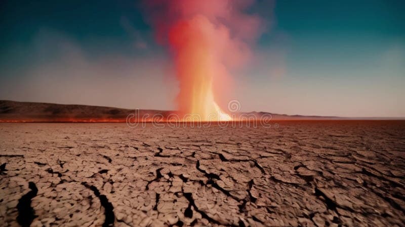 Concepto de calentamiento atmosférico. Seco de alta temperatura craqueado libre illustration