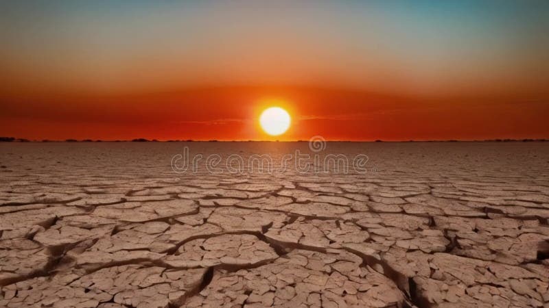 Concepto de calentamiento atmosférico. Seco de alta temperatura craqueado libre illustration