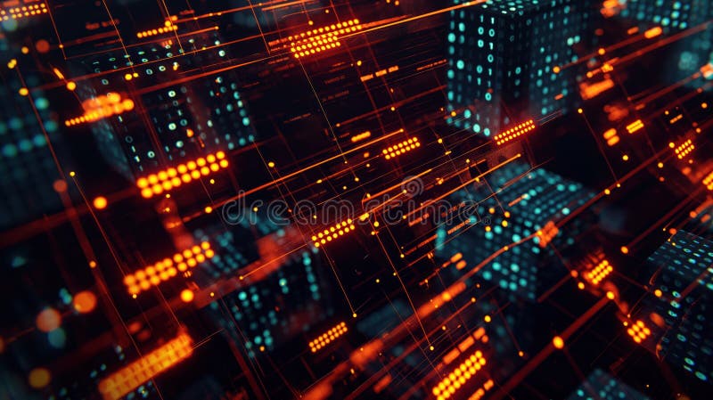 Concepto de ciberataque en un entorno digital abstracto. fallos en la detección de virus de invasión de malware libre illustration