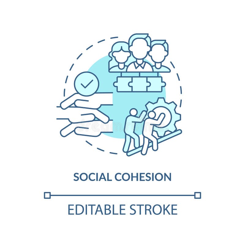 Concepto De Cohesión Social Icono Ilustración del Vector - Ilustración de  fuerza, azul: 220762684