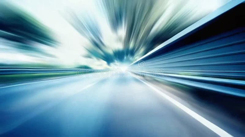 Concepto de conducción a alta velocidad con desenfoque en movimiento sobre el asfalto stock de ilustración