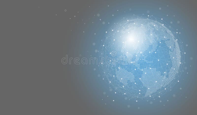 Concepto de conexión de red global y conexiones de datos libre illustration