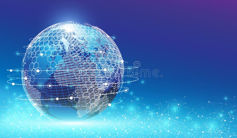 Concepto de conexión de red global y conexiones de datos ilustración del vector