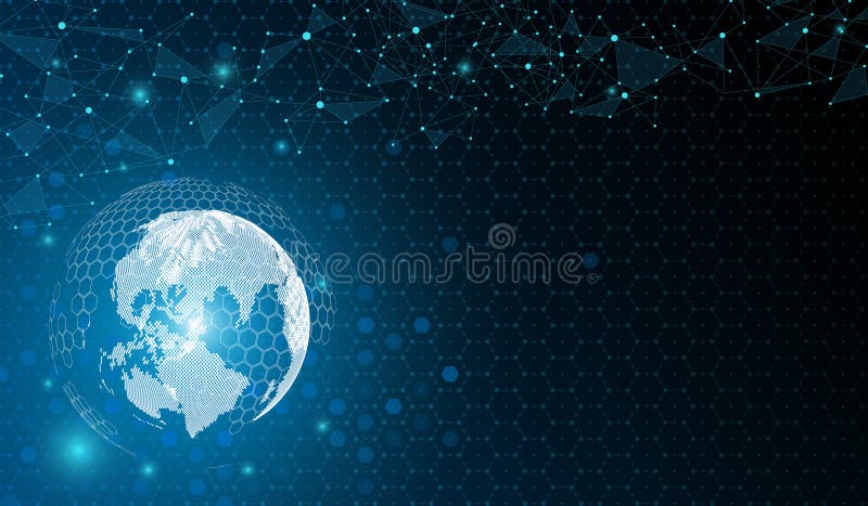 Concepto de conexión de red global y conexiones de datos libre illustration