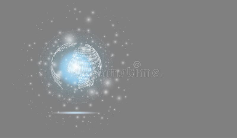Concepto de conexión de red global y conexiones de datos stock de ilustración