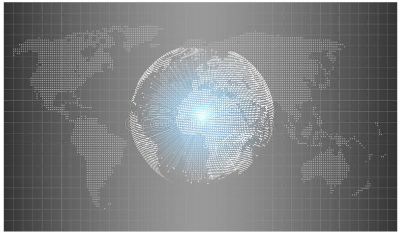 Concepto de conexión de red global y conexiones de datos stock de ilustración