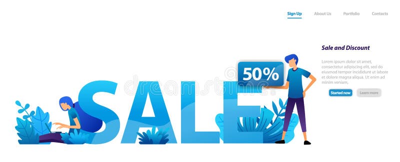 Concepto de diseño de la venta y del descuento para la promoción publicitaria y de comercialización con el 50% apagado para viern ilustración del vector Concepto de diseño de la venta y del descuento para la promoción publicitaria y de comercialización con el 50% apagado para viern ilustración del vector
