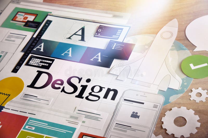 Concepto de diseño para los servicios de los diseñadores gráficos y de las agencias del diseño