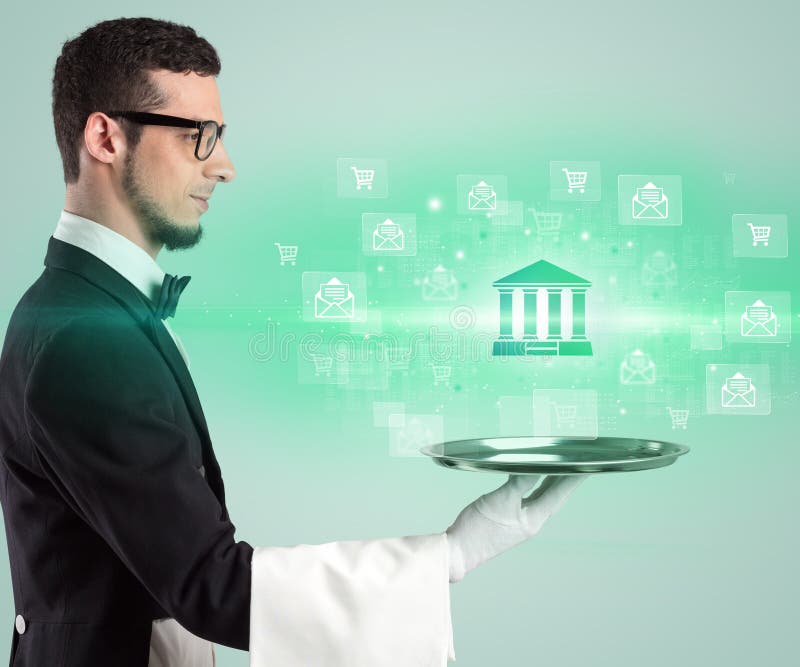 Concepto de empresa de servicio al camarero foto de archivo libre de regalías