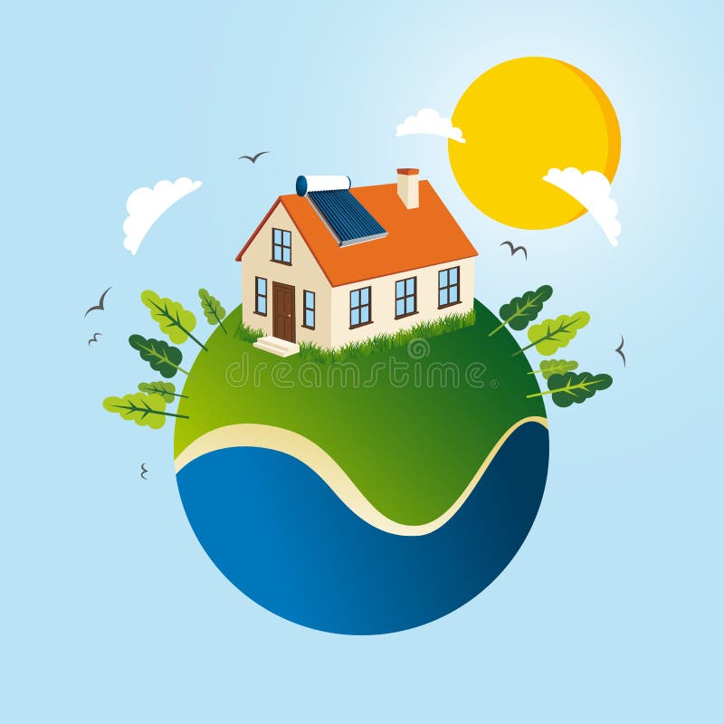 Concepto de energía solar verde libre illustration Concepto de energía solar verde libre illustration