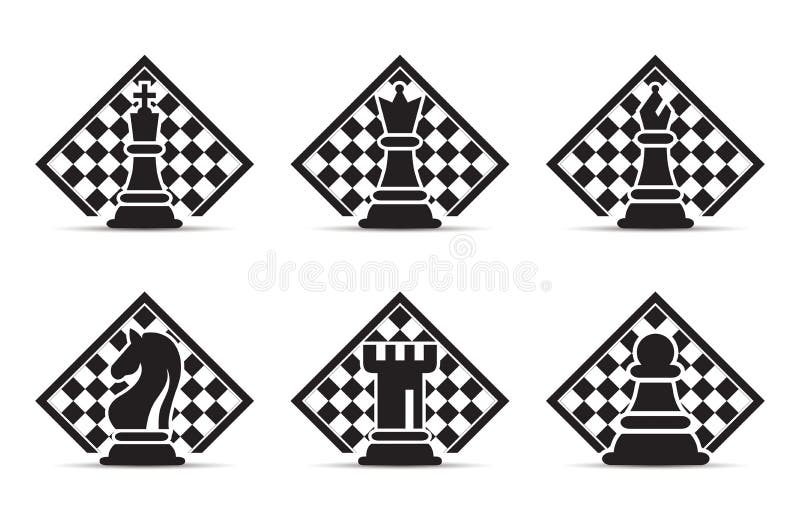 Concepto de estrategia de negocio con figuras de ajedrez en un tablero de ajedrez moderno conjunto de ilustraciones de vectores