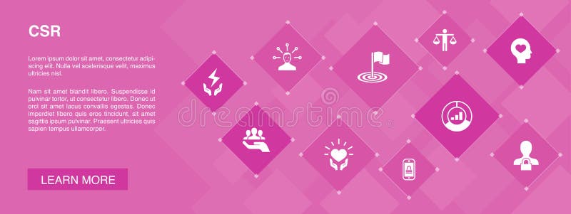 Concepto de iconos del banner 10 de CSR stock de ilustración Concepto de iconos del banner 10 de CSR stock de ilustración