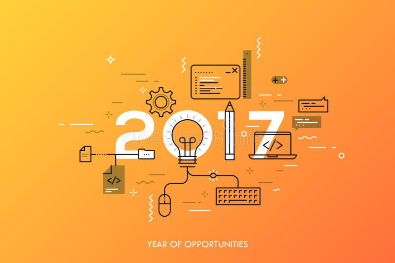 Concepto de Infographic 2017 años de oportunidades ilustración del vector Concepto de Infographic 2017 años de oportunidades ilustración del vector