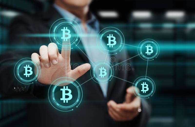 Concepto de Internet del negocio de la tecnología de la moneda de la moneda BTC del pedazo de Bitcoin Cryptocurrency Digital foto de archivo