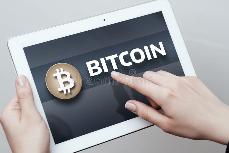 Concepto de Internet del negocio de la tecnología de la moneda de la moneda BTC del pedazo de Bitcoin Cryptocurrency Digital fotos de archivo