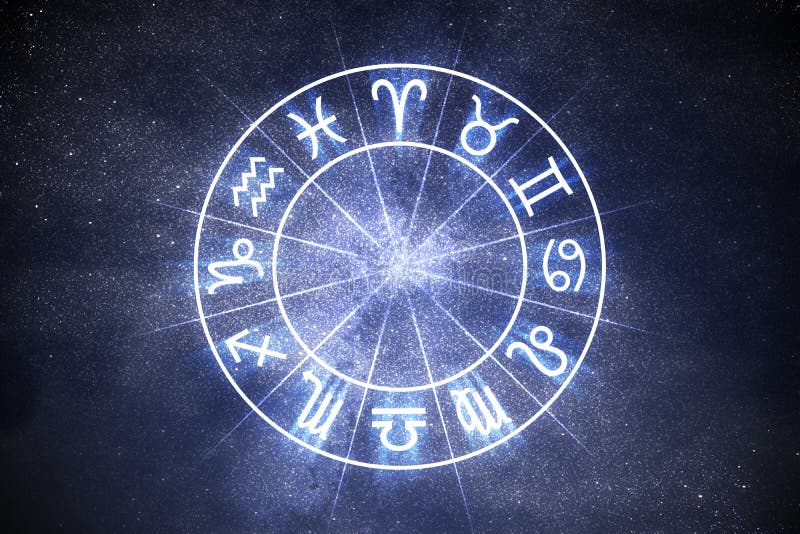 Concepto de la astrología y de los horóscopos El zodiaco astrológico firma adentro el círculo libre illustration Concepto de la astrología y de los horóscopos El zodiaco astrológico firma adentro el círculo libre illustration