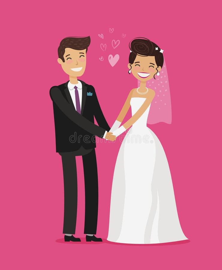 Concepto de la boda Manos felices de la explotación agrícola de novia y del novio Ilustración del vector de la historieta ilustración del vector Concepto de la boda Manos felices de la explotación agrícola de novia y del novio Ilustración del vector de la historieta ilustración del vector
