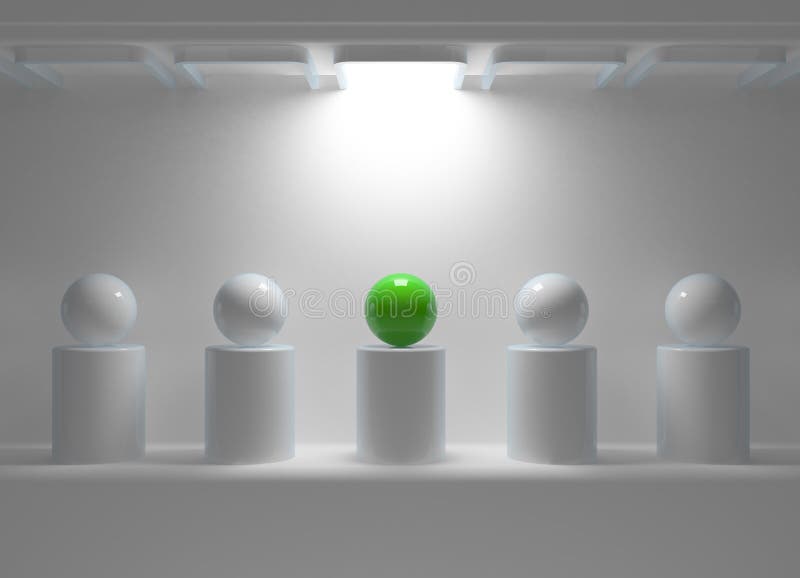 Concepto de la dirección con la esfera verde stock de ilustración Concepto de la dirección con la esfera verde stock de ilustración