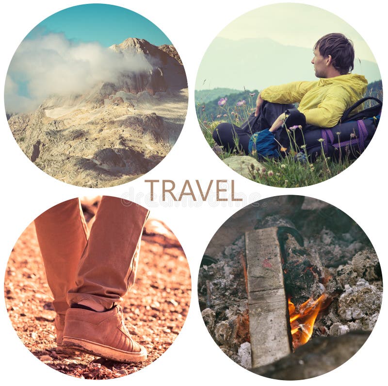 Concepto de la forma de vida del viaje con las montañas y la gente al aire libre imagen de archivo libre de regalías Concepto de la forma de vida del viaje con las montañas y la gente al aire libre imagen de archivo libre de regalías