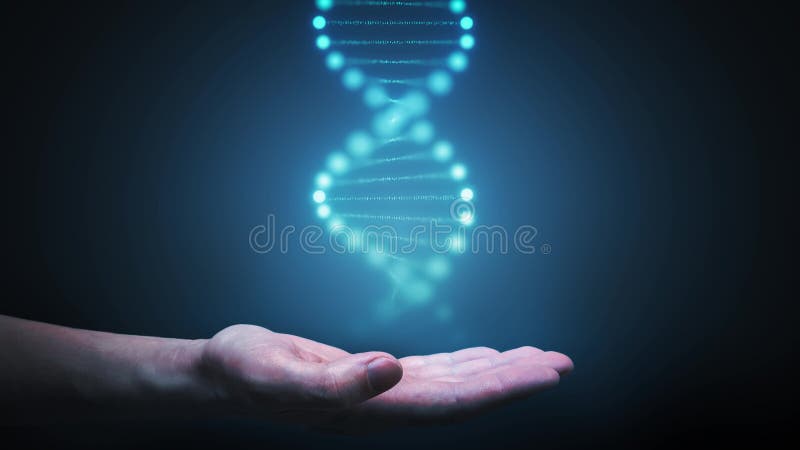 Concepto de la genética animación de colocación 3D de girar las moléculas de la DNA en cromosomas