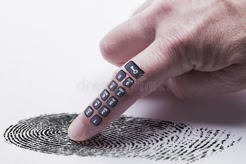 Concepto de la huella dactilar de Digitaces para la protección en línea de la identidad