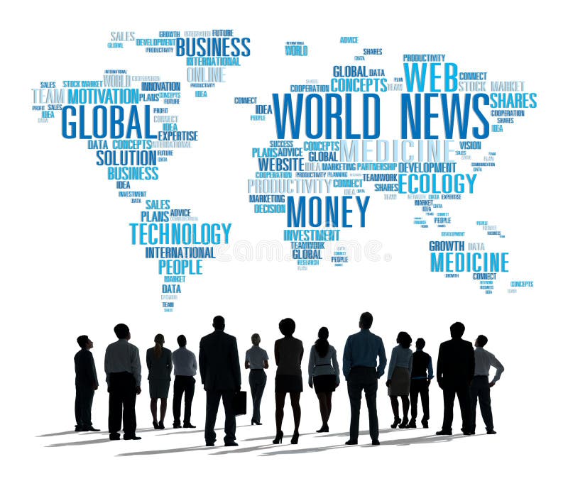 World News Globalization Advertising Event Media Information Concept. World News Globalization Advertising Event Media Information Concept