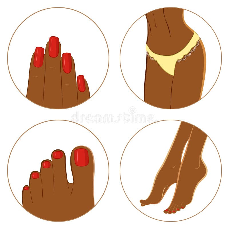 Concepto de la manicura, de la pedicura y del bodycare Sistema del icono libre illustration Concepto de la manicura, de la pedicura y del bodycare Sistema del icono libre illustration