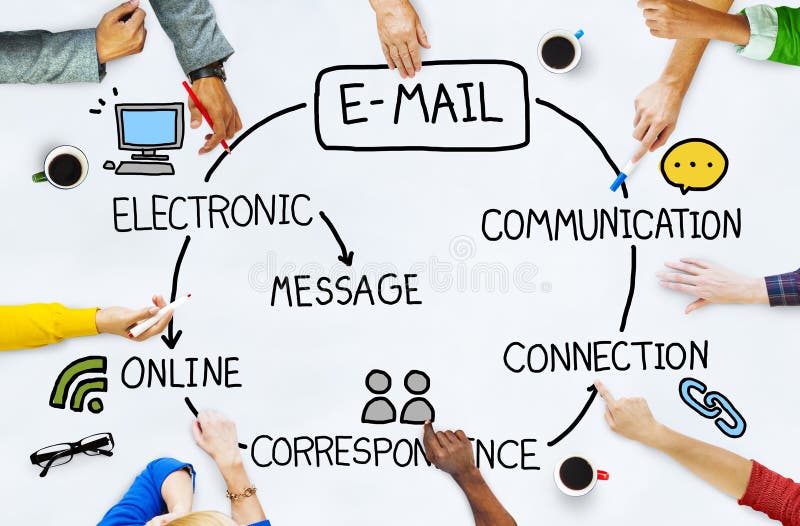 Concepto de la mensajería de la comunicación de Internet del contenido de datos del correo electrónico fotografía de archivo Concepto de la mensajería de la comunicación de Internet del contenido de datos del correo electrónico fotografía de archivo
