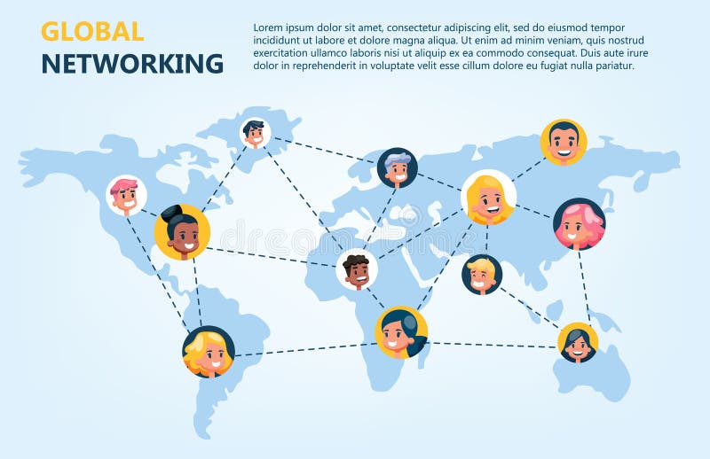 Concepto de la red global Idea de la comunicación en línea libre illustration Concepto de la red global Idea de la comunicación en línea libre illustration
