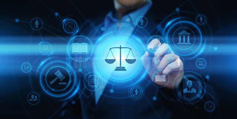 Concepto de la tecnología de Legal Business Internet del abogado de la ley laboral