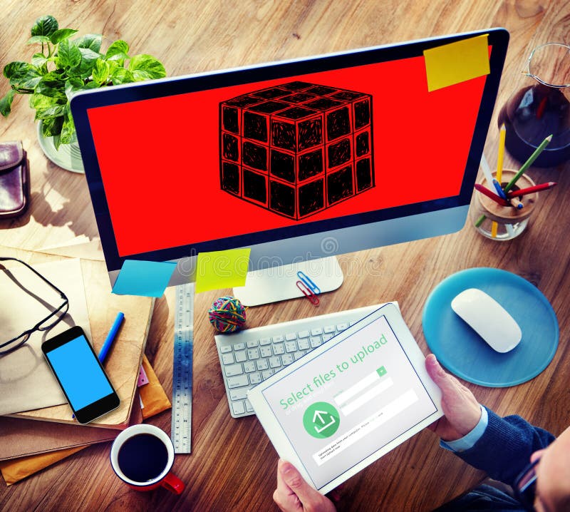 Concepto de pensamiento de la mente de la lógica de la dimensión de los dados del cubo imagenes de archivo Concepto de pensamiento de la mente de la lógica de la dimensión de los dados del cubo imagenes de archivo