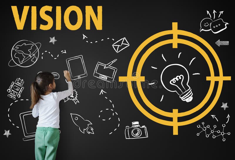Concepto de pensamiento del gráfico del diseño de la invención del progreso de Vision imagen de archivo libre de regalías Concepto de pensamiento del gráfico del diseño de la invención del progreso de Vision imagen de archivo libre de regalías