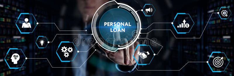 Concepto de red y de tecnología empresarial. préstamo de finanzas personales fotos de archivo