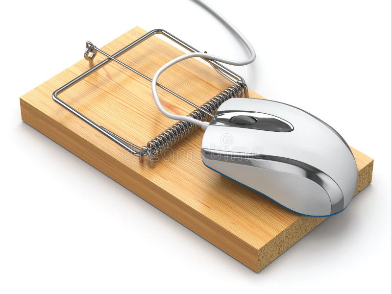 Concepto de seguridad de Internet. Ratón y ratonera del ordenador. ilustración del vector Concepto de seguridad de Internet. Ratón y ratonera del ordenador. ilustración del vector