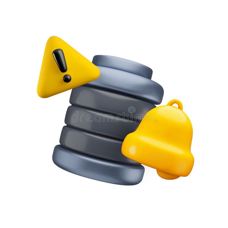 Concepto de señal de problema de batería 3d de dibujos animados vectoriales. representación realista de la batería vacía con señal ilustración del vector