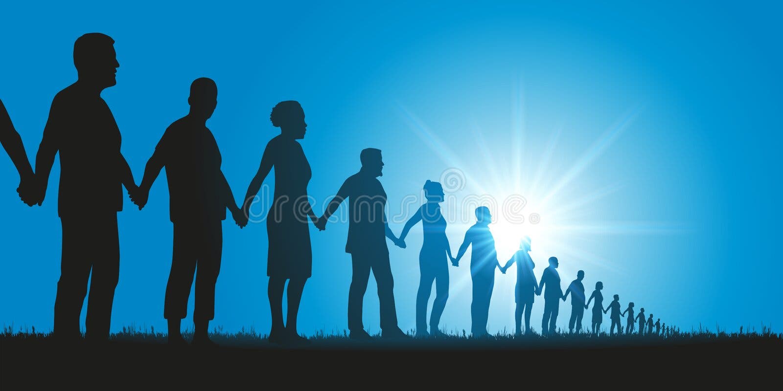 Concepto de solidaridad con un grupo de personas que forman una cadena humana para demostrar. Concepto de solidaridad con un grupo de personas que forman una cadena humana para demostrar.