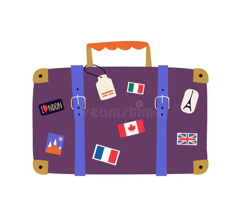 Conjunto De Vectores Con Maletas De Viaje, Bolsas, Maletas Dibujo De  Vacaciones Colorido Y Moderno De Estilo Plano Ilustración del Vector -  Ilustración de viejo, plano: 171260077