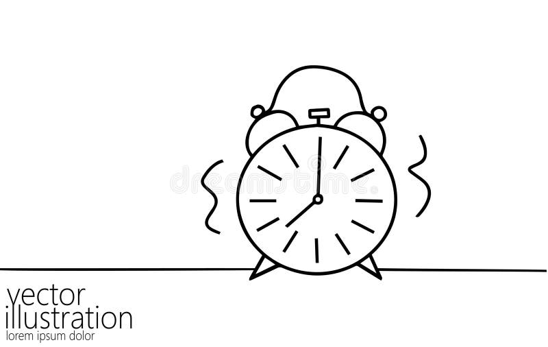 Concepto de vida útil de la gestión del tiempo de despertador. fecha límite para la planificación futura. ideas de oportunidad cre ilustración del vector