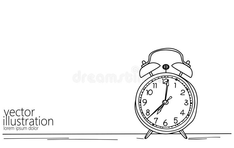Concepto de vida útil de la gestión del tiempo de despertador. fecha límite para la planificación futura. ideas de oportunidad cre ilustración del vector