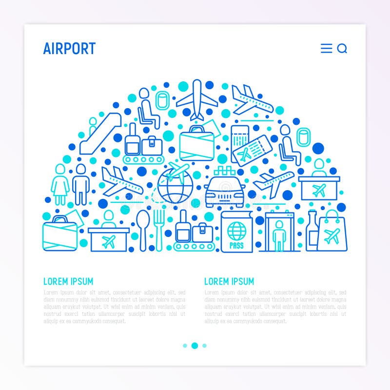 Concepto del aeropuerto en semi-círculo libre illustration Concepto del aeropuerto en semi-círculo libre illustration