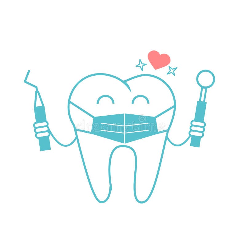 Concepto del dentista bajo la forma de diente en una máscara ilustración del vector Concepto del dentista bajo la forma de diente en una máscara ilustración del vector
