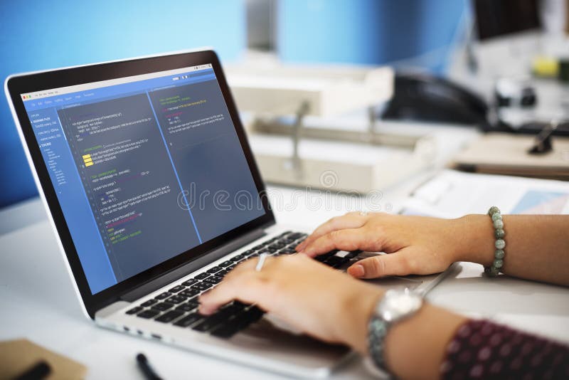 Concepto del desarrollo web de la programación fotografía de archivo libre de regalías