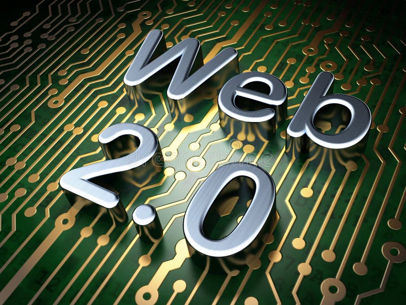 Concepto del diseño web de SEO: Web 2,0 en fondo de la placa de circuito fotografía de archivo libre de regalías Concepto del diseño web de SEO: Web 2,0 en fondo de la placa de circuito fotografía de archivo libre de regalías