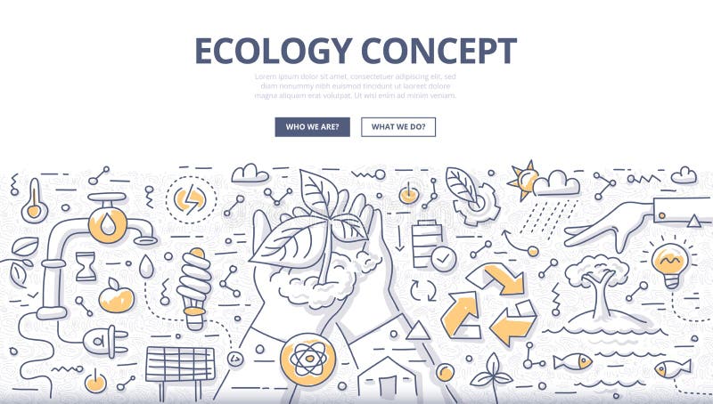 Concepto del garabato de la ecología ilustración del vector Concepto del garabato de la ecología ilustración del vector